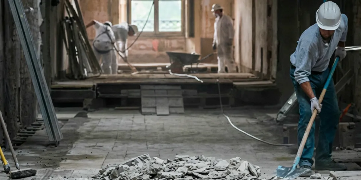 fire damage restoration professionals performing structural cleanup and restoration after a fire in Miami, FL