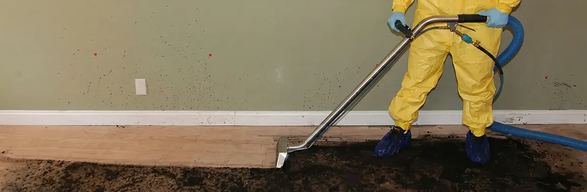 sewage removal service performing deep cleaning and extraction of sewage from an indoor area in Miami, FL